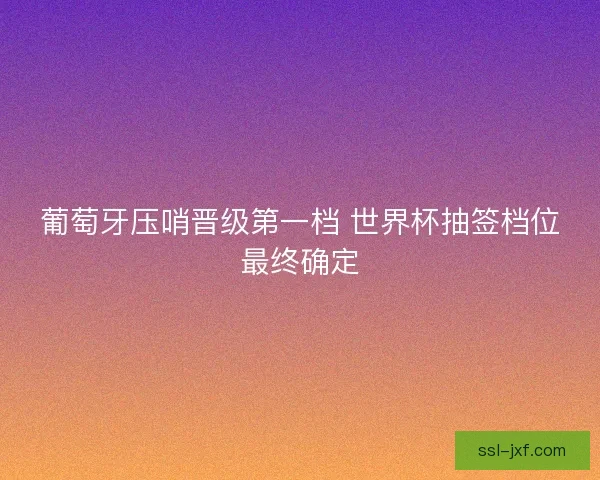 葡萄牙压哨晋级第一档 世界杯抽签档位最终确定